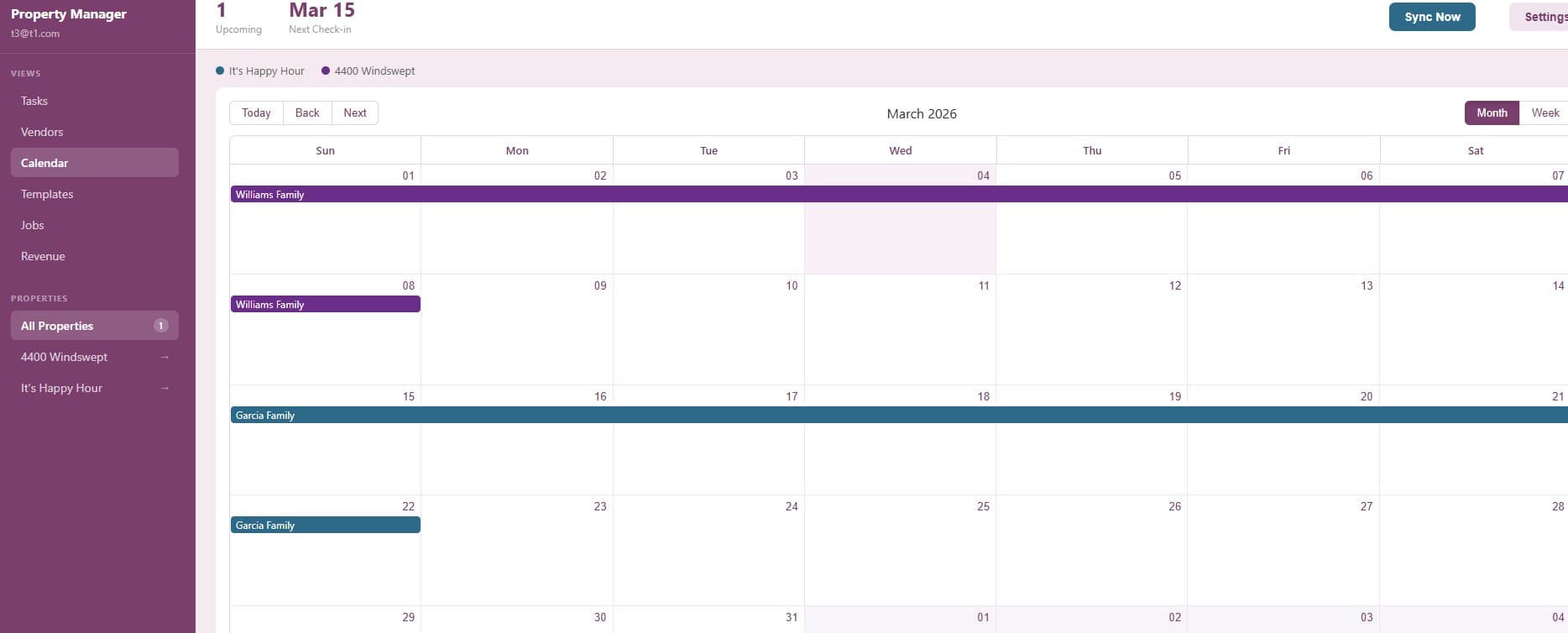 Property Calendar